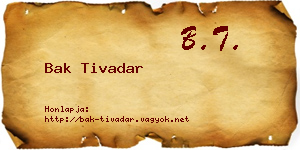 Bak Tivadar névjegykártya